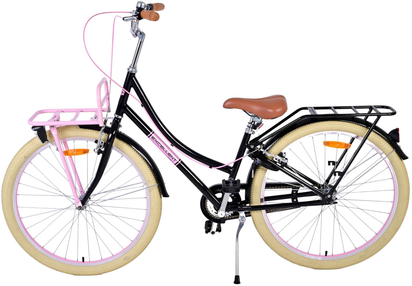 Volare Excellent Kinderfiets - Meisjes - 26 inch - Zwart - Twee handremmen