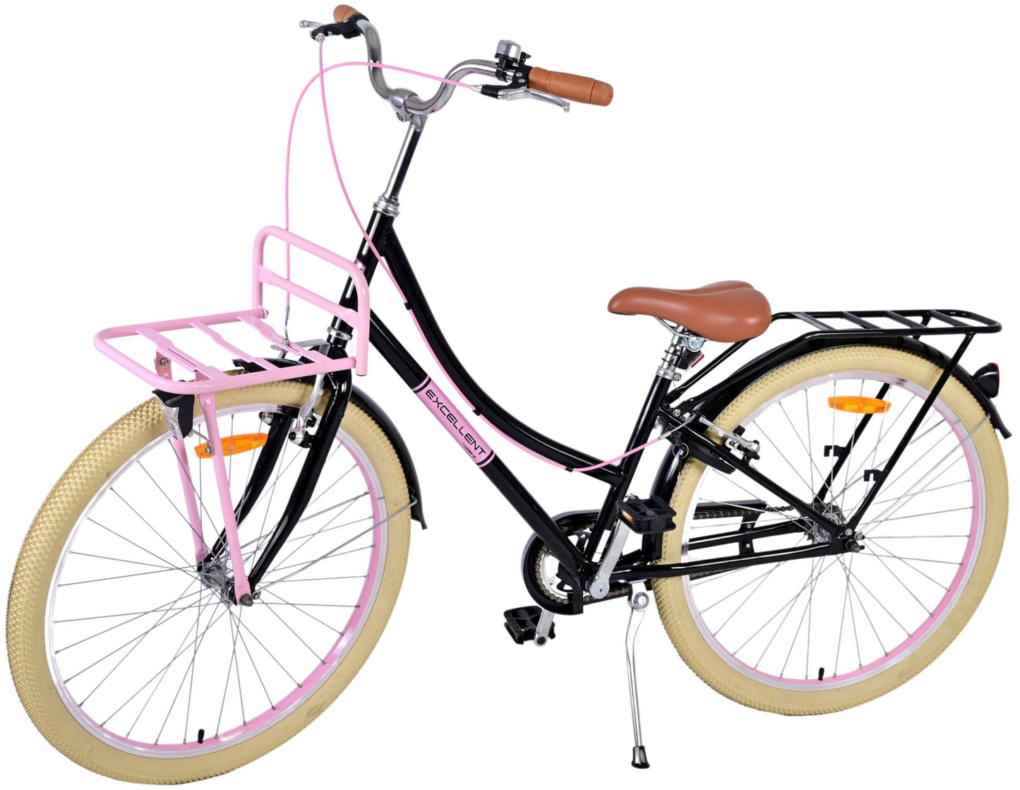 Volare Excellent Kinderfiets - Meisjes - 26 inch - Zwart - Twee handremmen