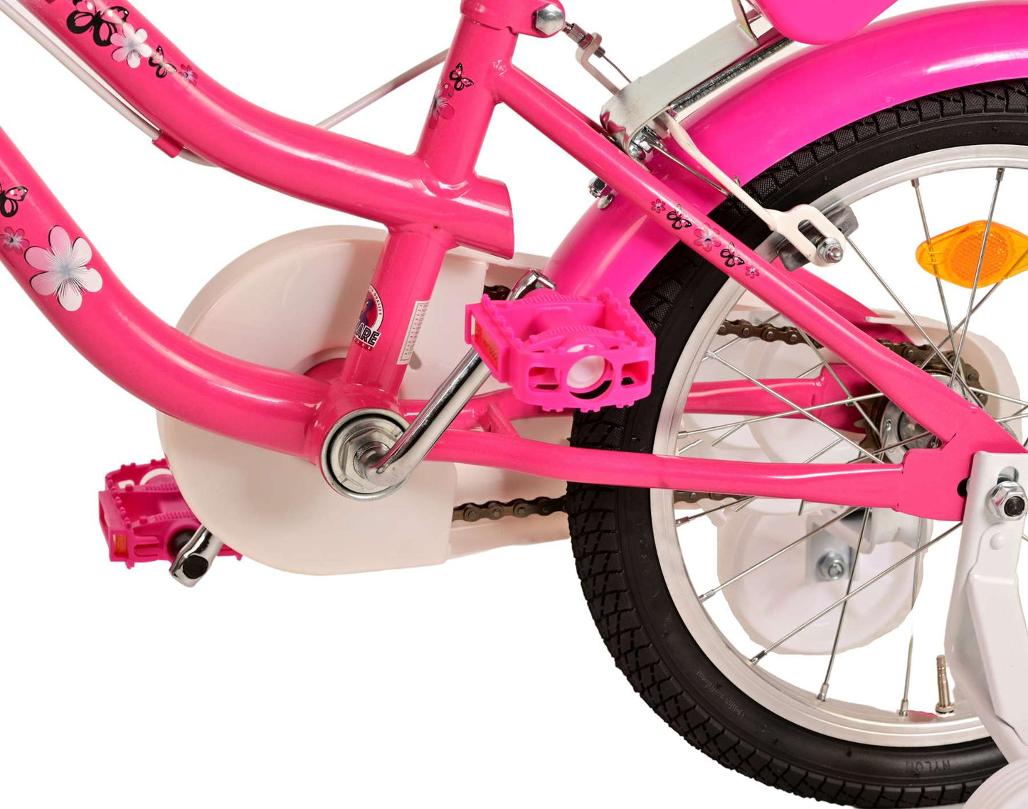 Volare Lovely Kinderfiets - Meisjes - 16 inch - Roze Wit - Twee Handremmen