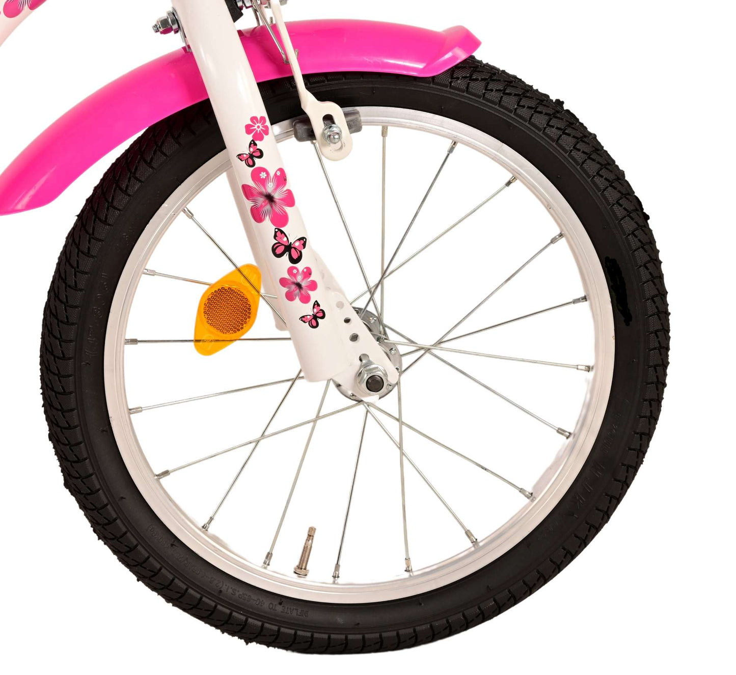 Volare Lovely Kinderfiets - Meisjes - 16 inch - Roze Wit - Twee Handremmen