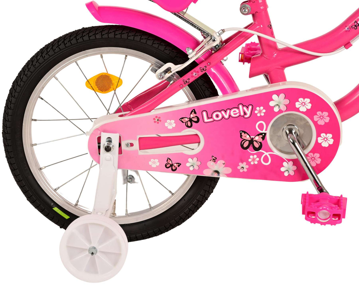 Volare Lovely Kinderfiets - Meisjes - 16 inch - Roze Wit - Twee Handremmen