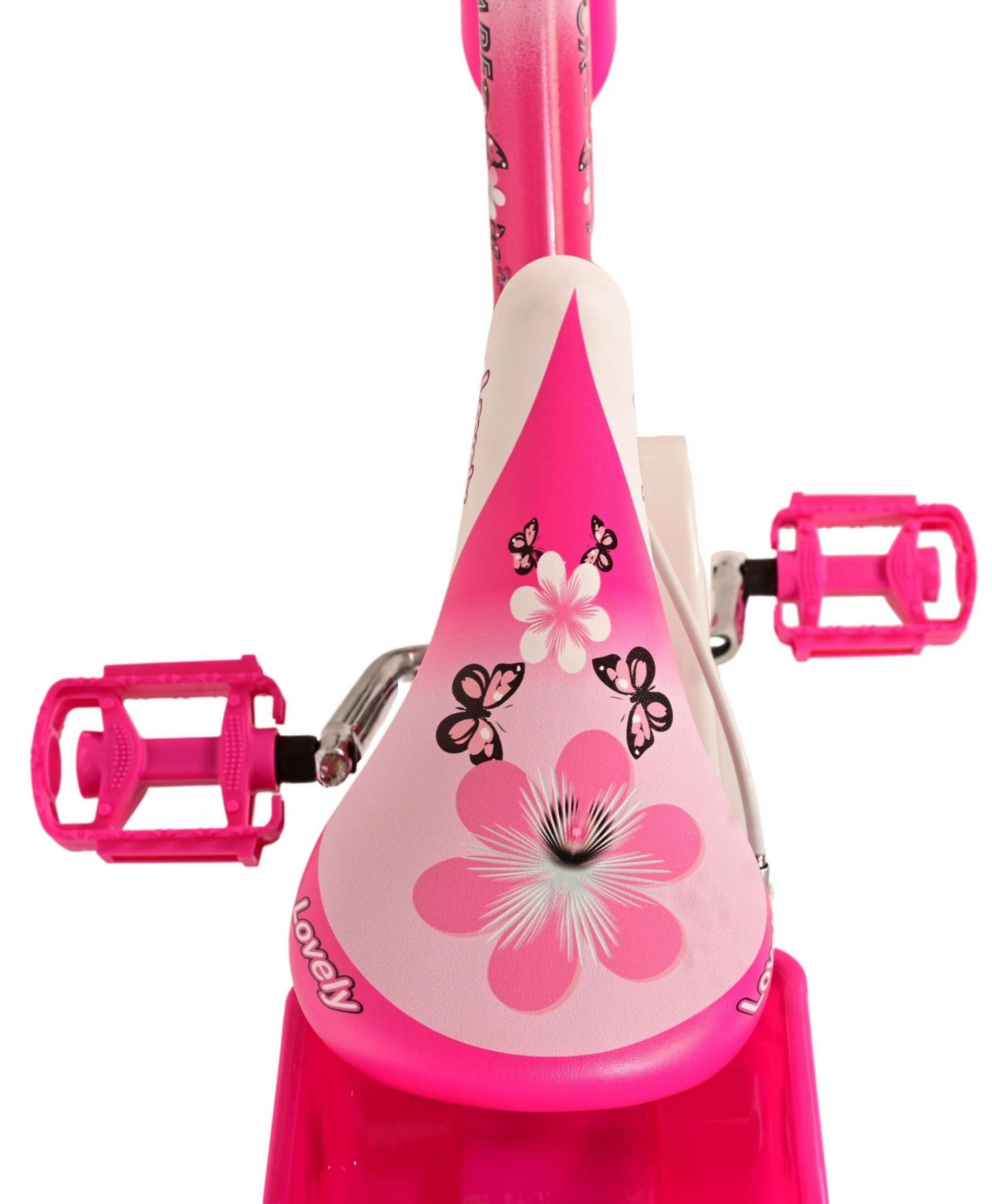 Volare Lovely Kinderfiets - Meisjes - 16 inch - Roze Wit - Twee Handremmen