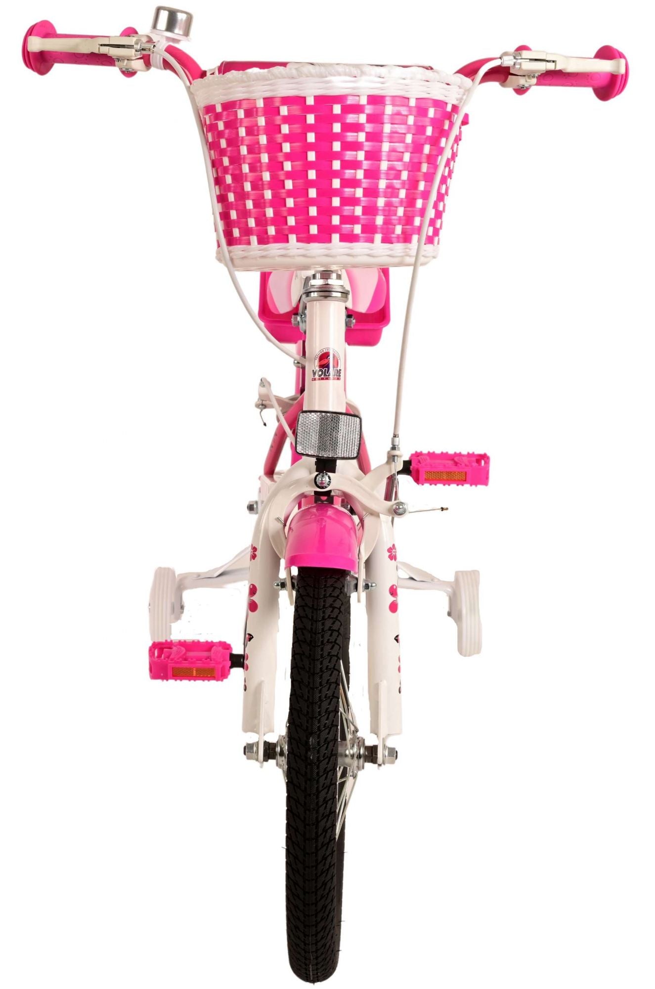 Volare Lovely Kinderfiets - Meisjes - 16 inch - Roze Wit - Twee Handremmen