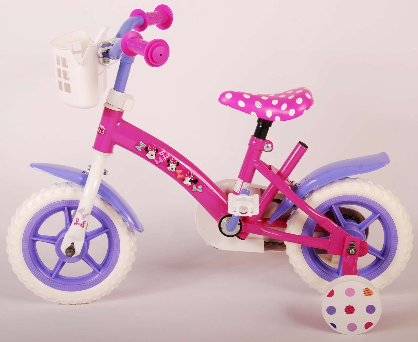 Disney Minnie Cutest Ever! Kinderfiets - Meisjes - 10 inch - Roze/Wit/Paars - Doortrapper