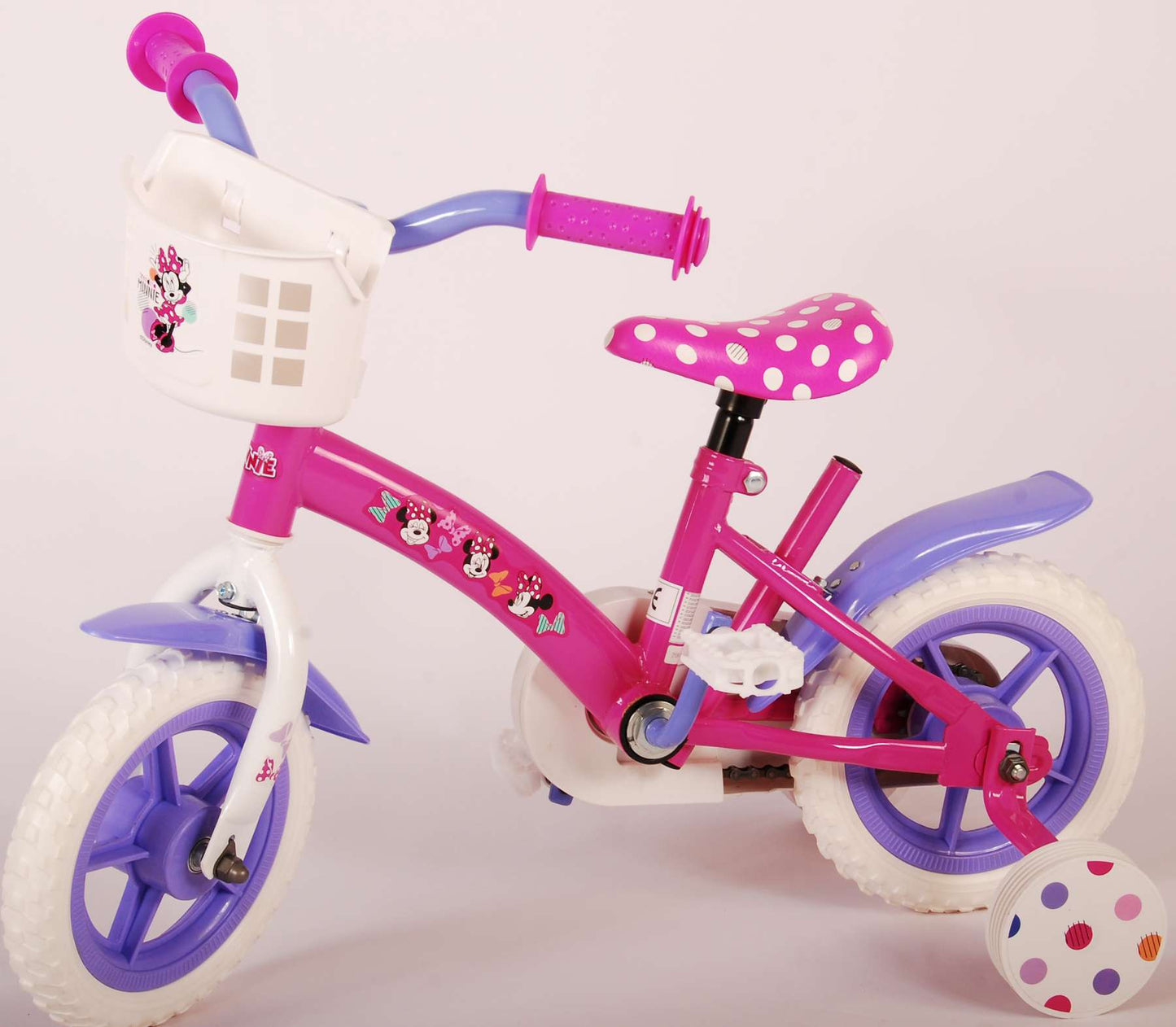 Disney Minnie Cutest Ever! Kinderfiets - Meisjes - 10 inch - Roze/Wit/Paars - Doortrapper