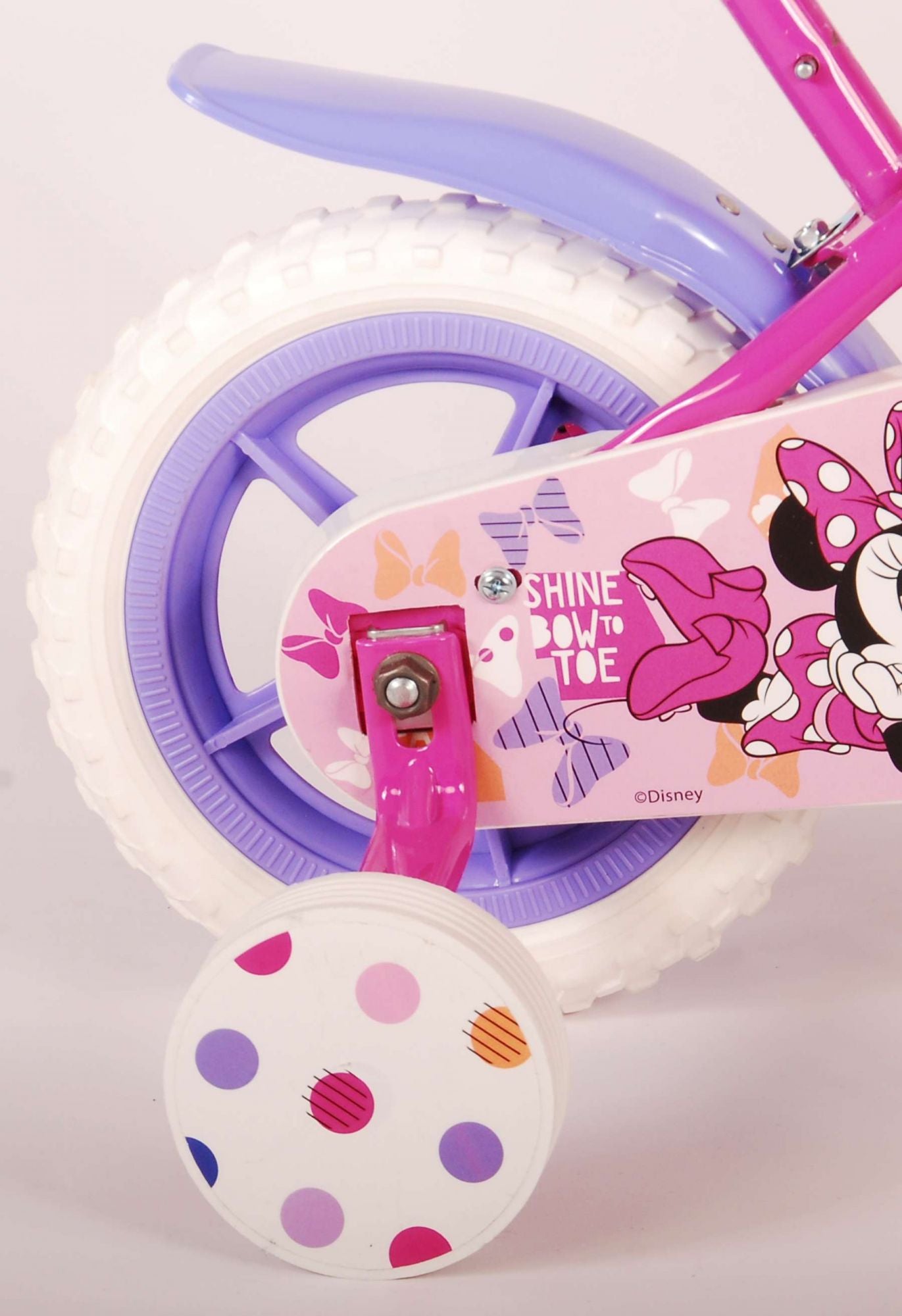 Disney Minnie Cutest Ever! Kinderfiets - Meisjes - 10 inch - Roze/Wit/Paars - Doortrapper