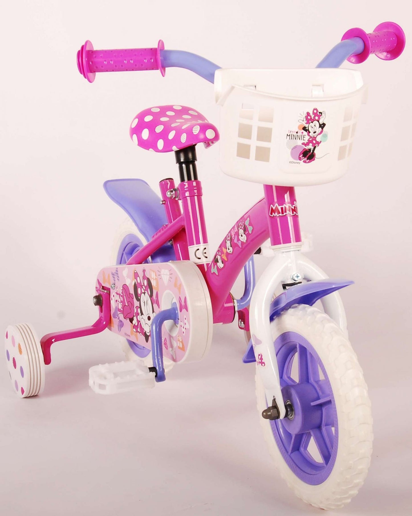 Disney Minnie Cutest Ever! Kinderfiets - Meisjes - 10 inch - Roze/Wit/Paars - Doortrapper