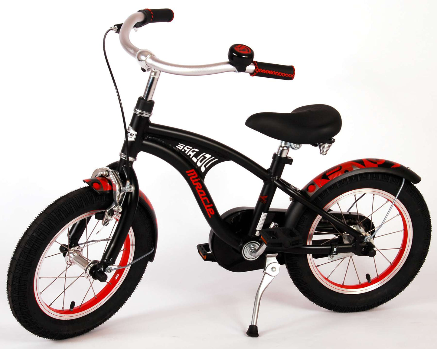 Volare Miracle Cruiser Kinderfiets - Jongens - 14 inch - Mat Zwart - Prime Collection