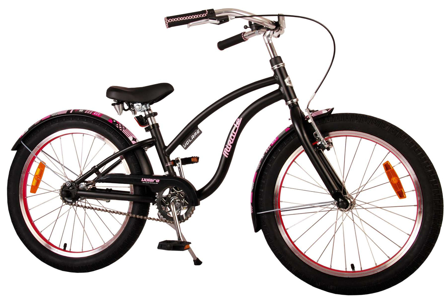 Volare Miracle Cruiser Kinderfiets - Meisjes - 20 inch - Mat Zwart - Prime Collection