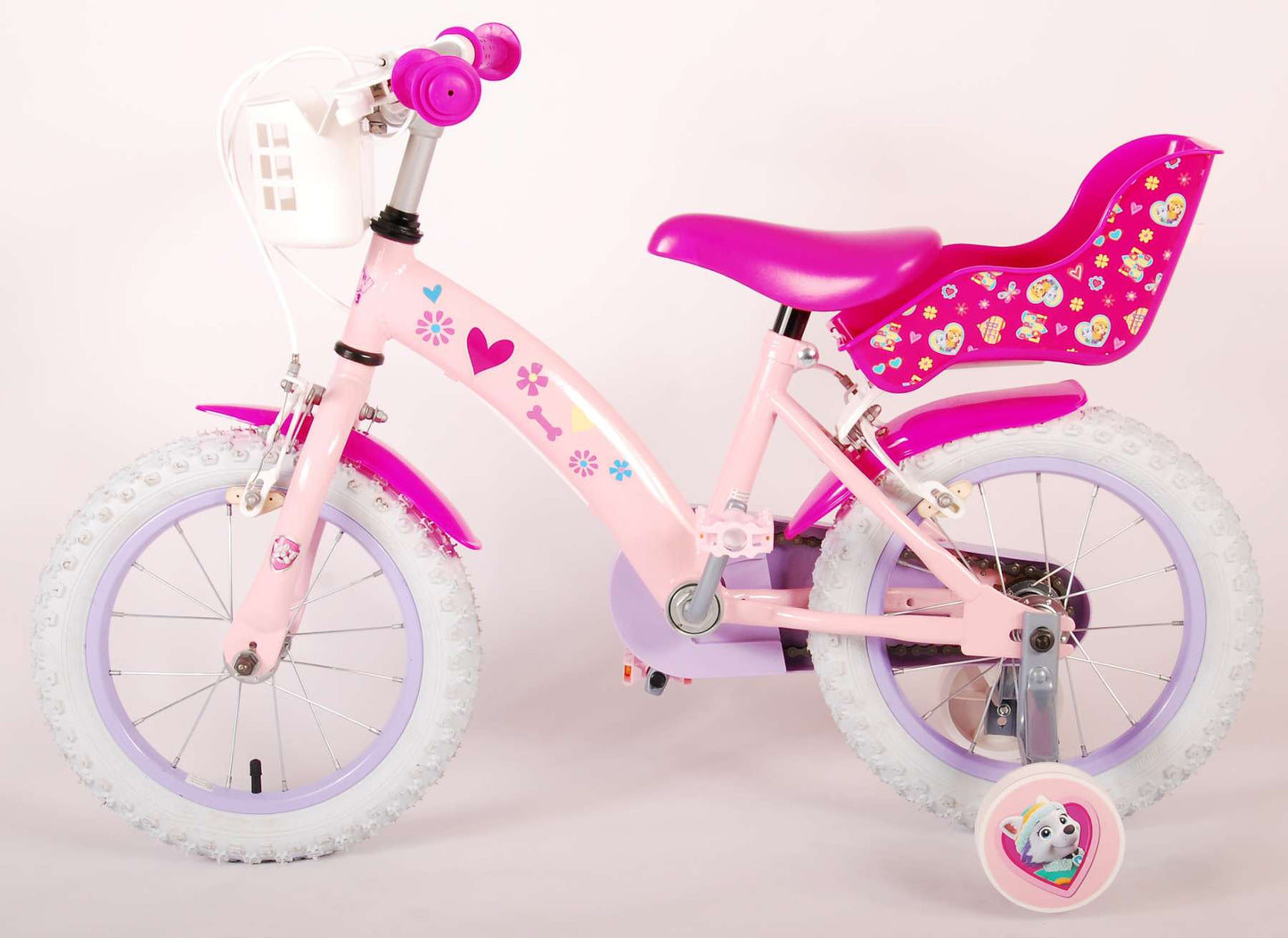 Paw Patrol Kinderfiets - Meisjes - 14 inch - Roze - Twee handremmen