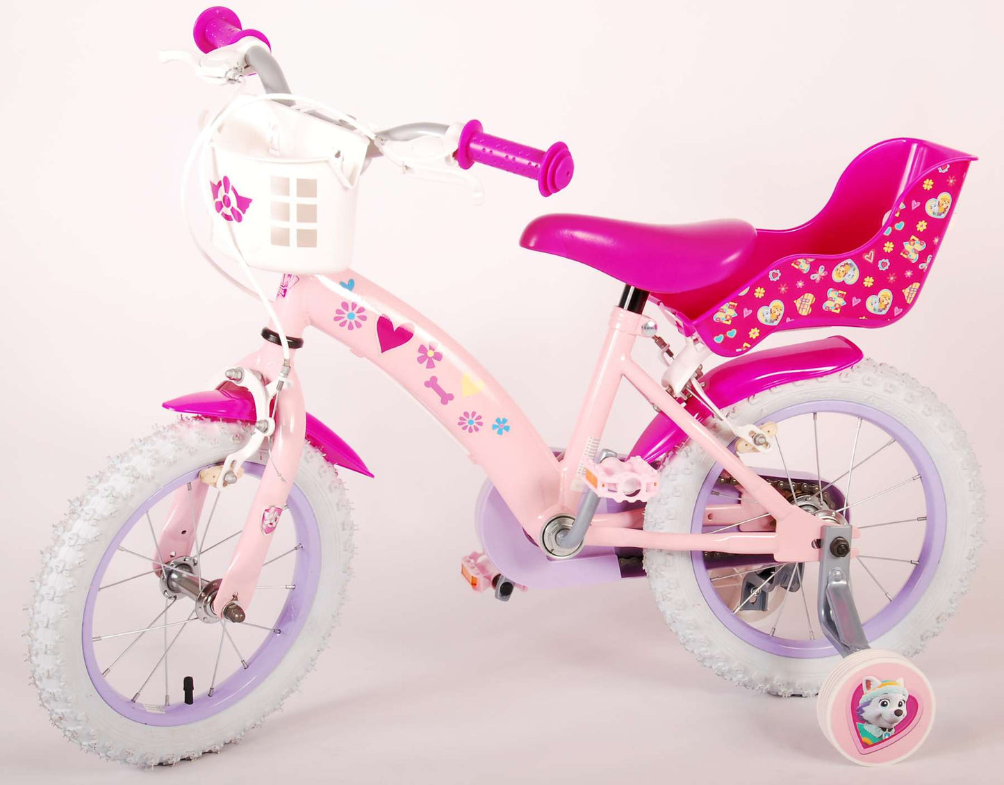 Paw Patrol Kinderfiets - Meisjes - 14 inch - Roze - Twee handremmen