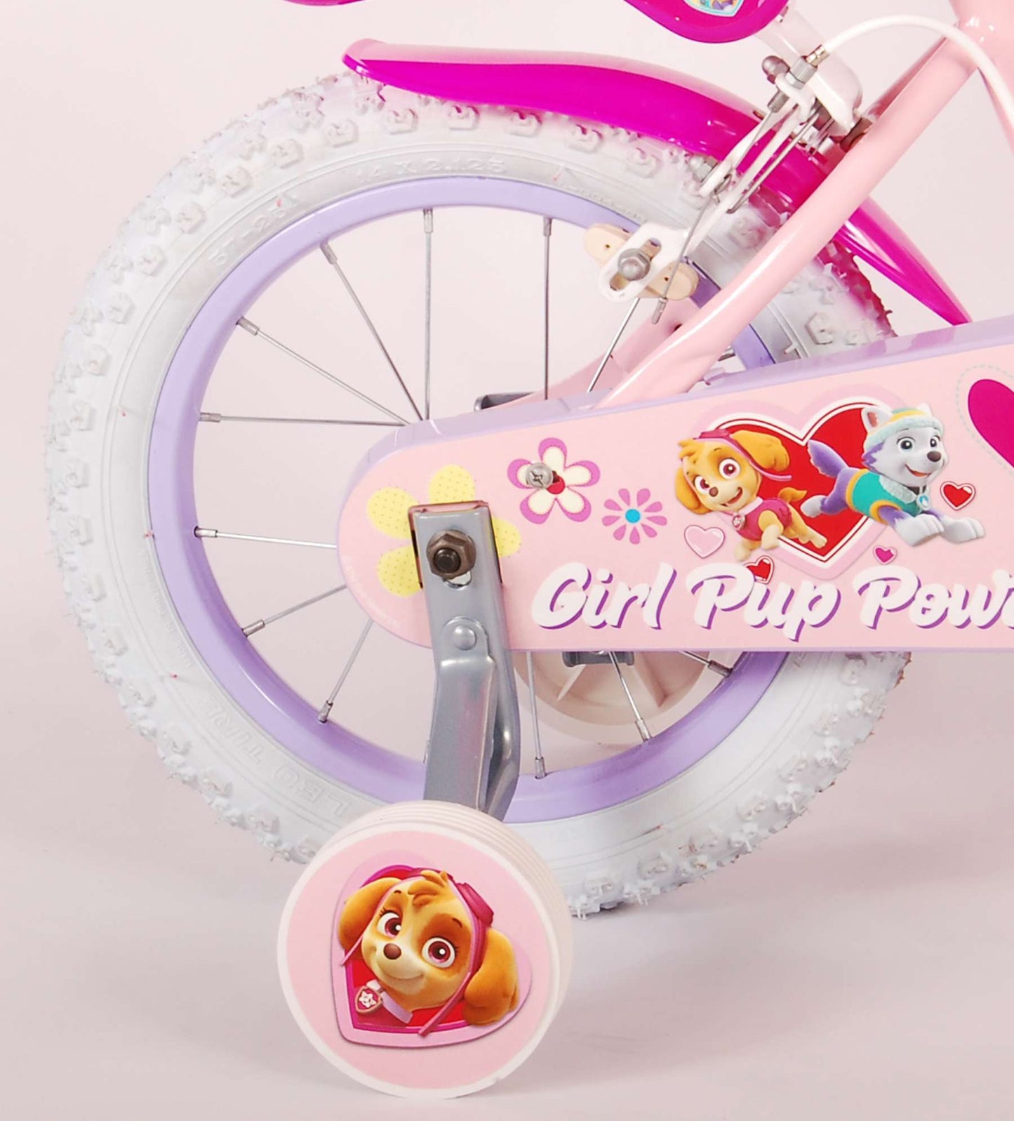 Paw Patrol Kinderfiets - Meisjes - 14 inch - Roze - Twee handremmen