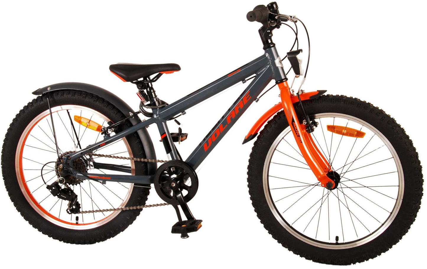 Volare Rocky Kinderfiets - 20 inch - Grijs Oranje - 6 speed - Prime Collection