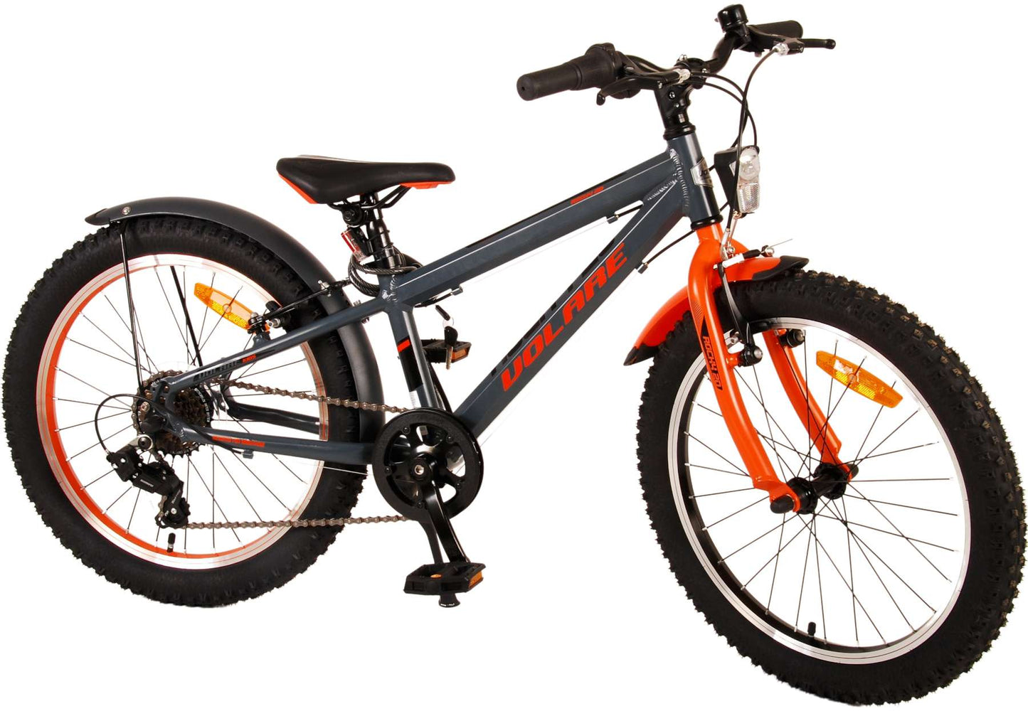 Volare Rocky Kinderfiets - 20 inch - Grijs Oranje - 6 speed - Prime Collection