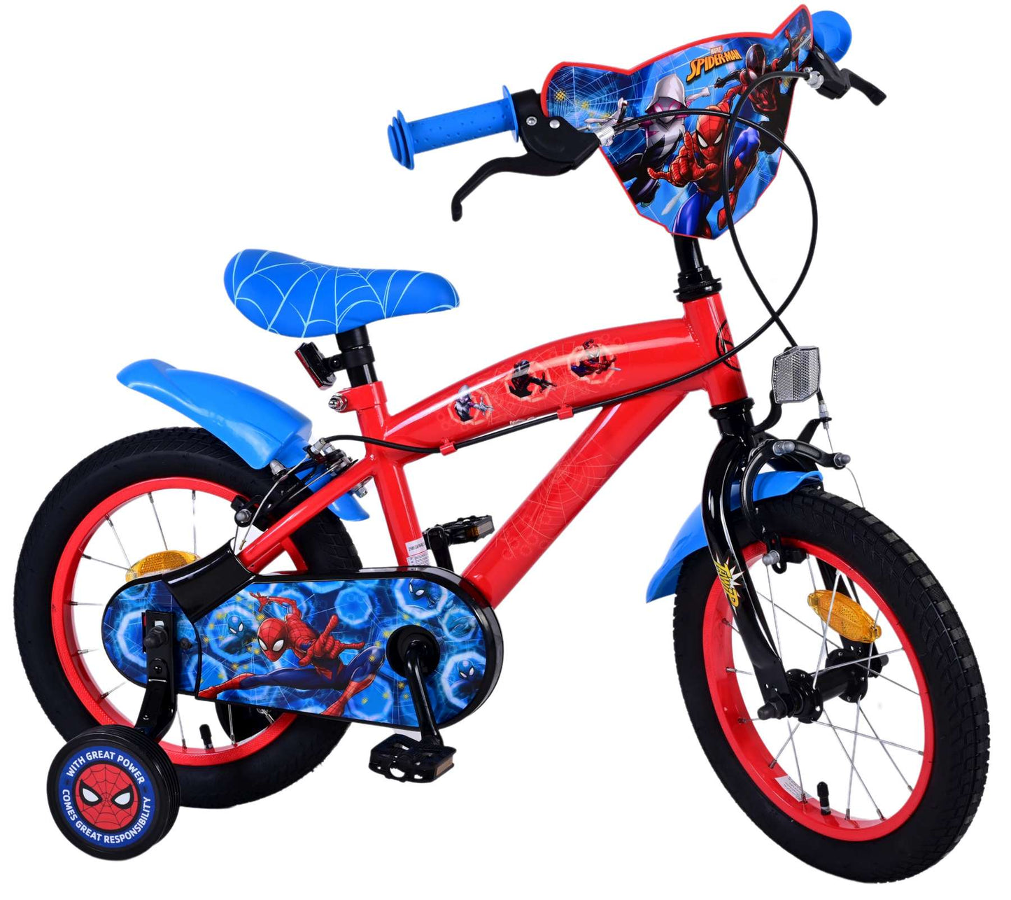 Ultimate Spider-Man Kinderfiets - Jongens - 14 inch - Blauw/Rood - Twee handremmen