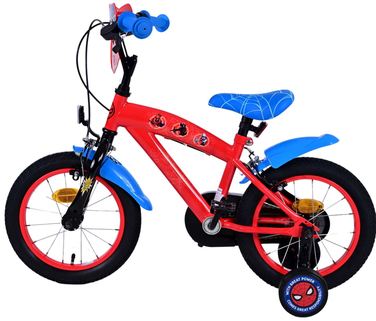 Ultimate Spider-Man Kinderfiets - Jongens - 14 inch - Blauw/Rood - Twee handremmen