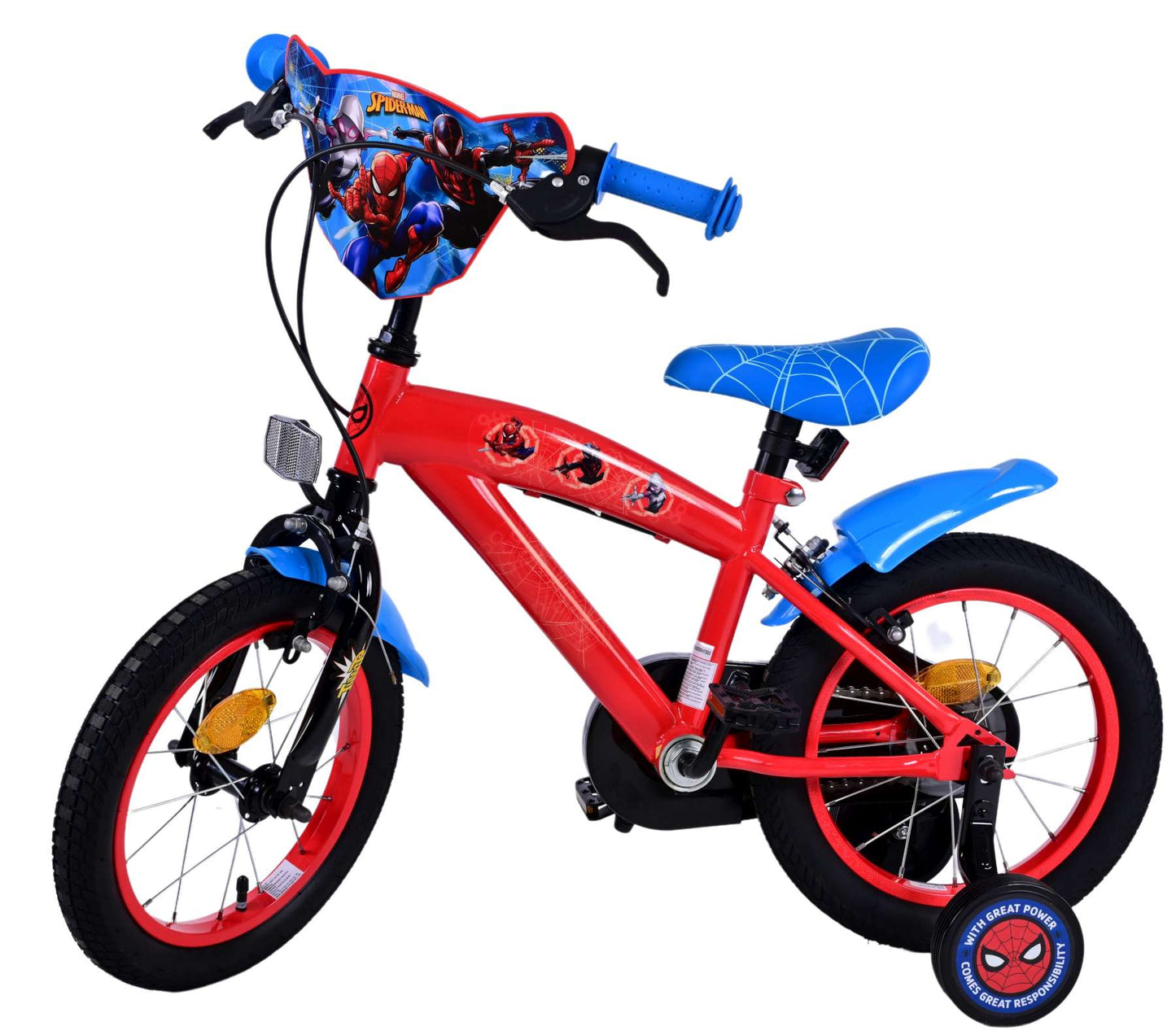 Ultimate Spider-Man Kinderfiets - Jongens - 14 inch - Blauw/Rood - Twee handremmen