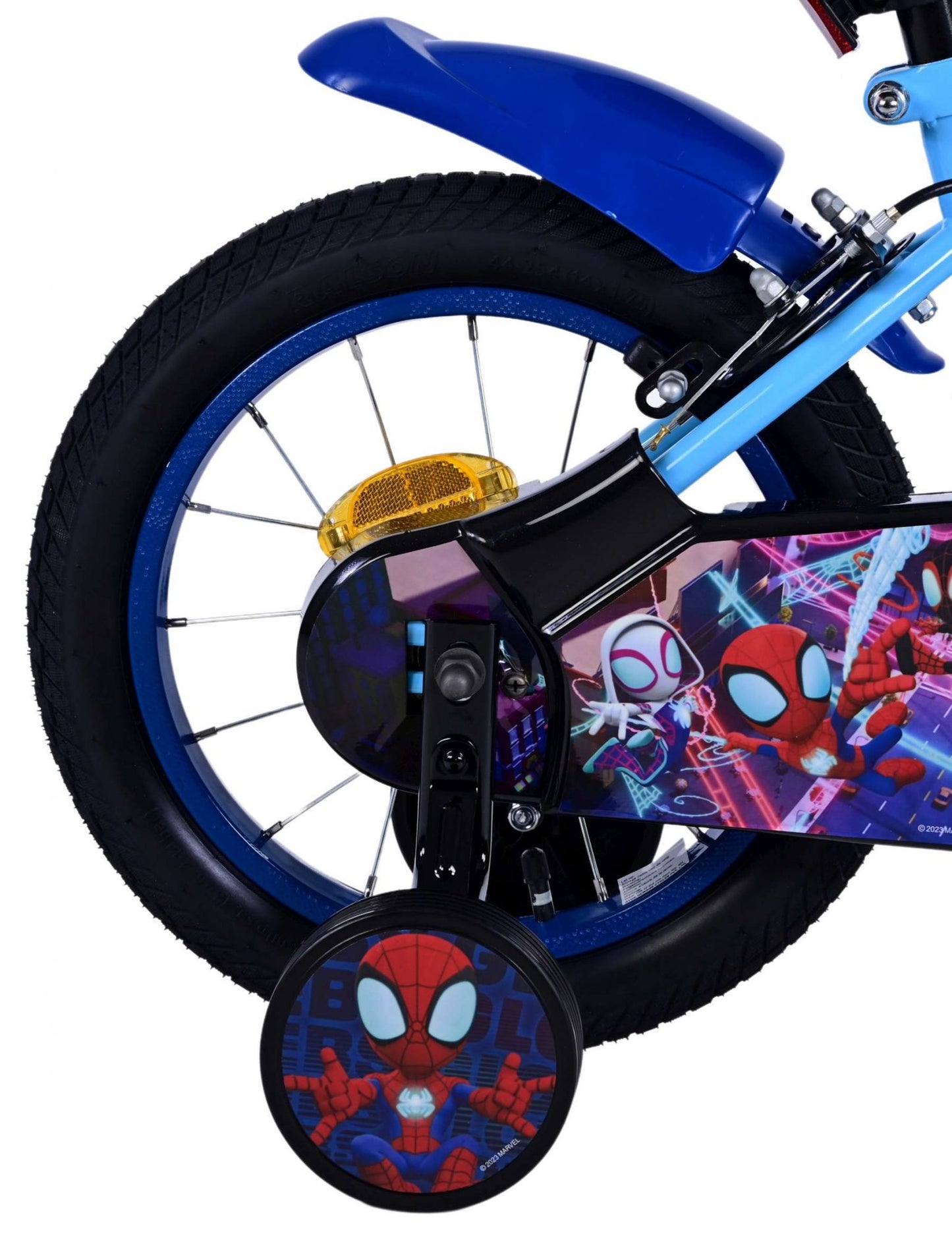 Spidey Kinderfiets - Jongens - 14 inch - Blauw Rood - Twee handremmen