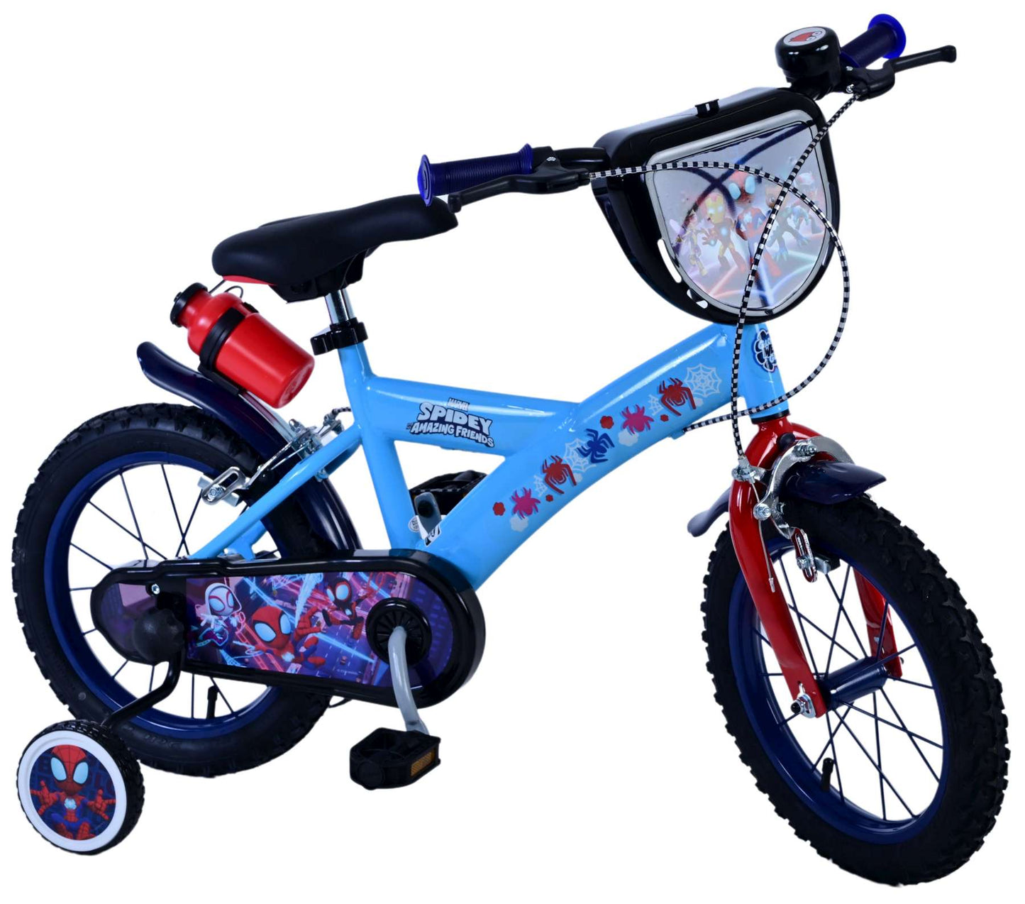 Spidey Kinderfiets - Jongens - 14 inch - Blauw - Twee handremmen