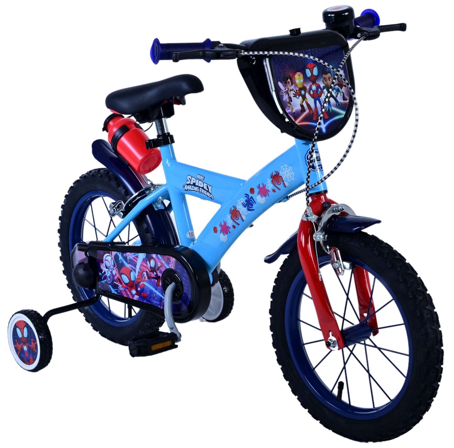 Spidey Kinderfiets - Jongens - 14 inch - Blauw - Twee handremmen