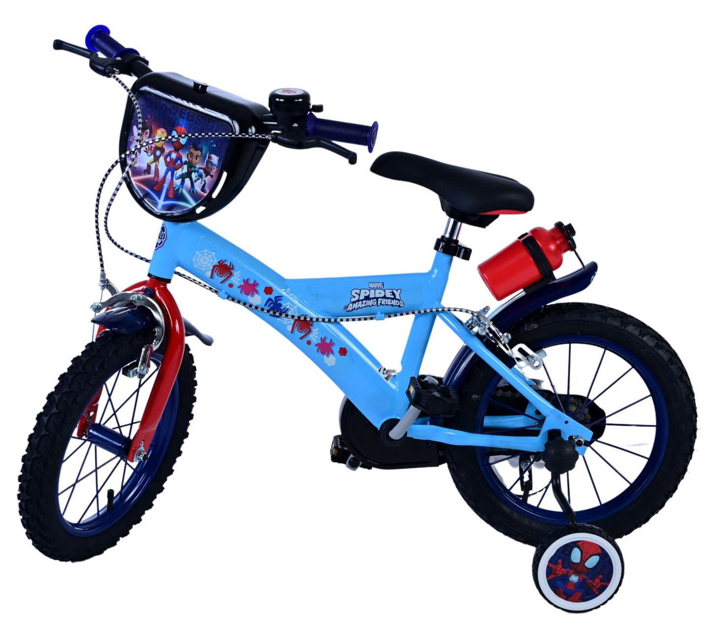 Spidey Kinderfiets - Jongens - 14 inch - Blauw - Twee handremmen