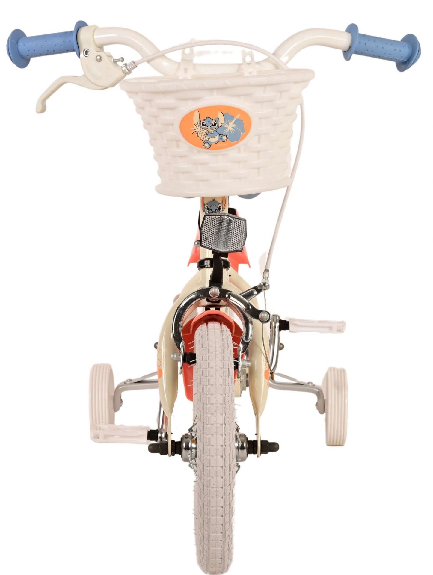 Disney Stitch Kinderfiets - Meisjes - 12 inch - Crème Koraal Blauw