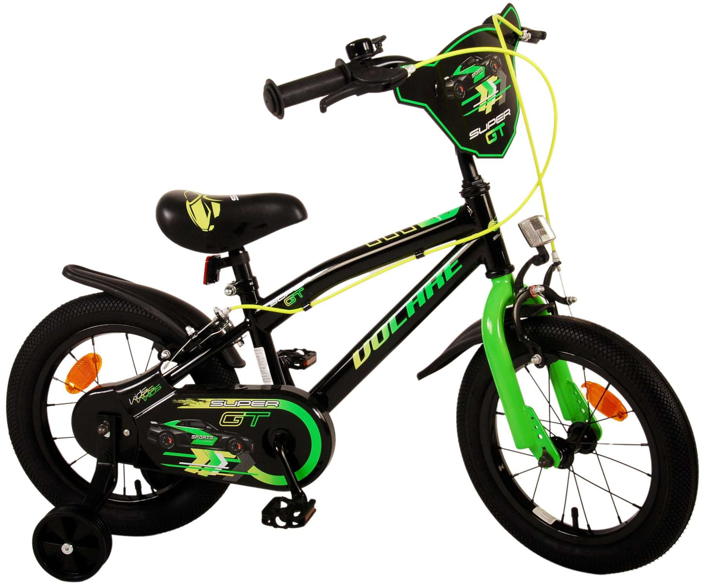 Volare Super GT Kinderfiets - Jongens - 14 inch - Groen - Twee handremmen