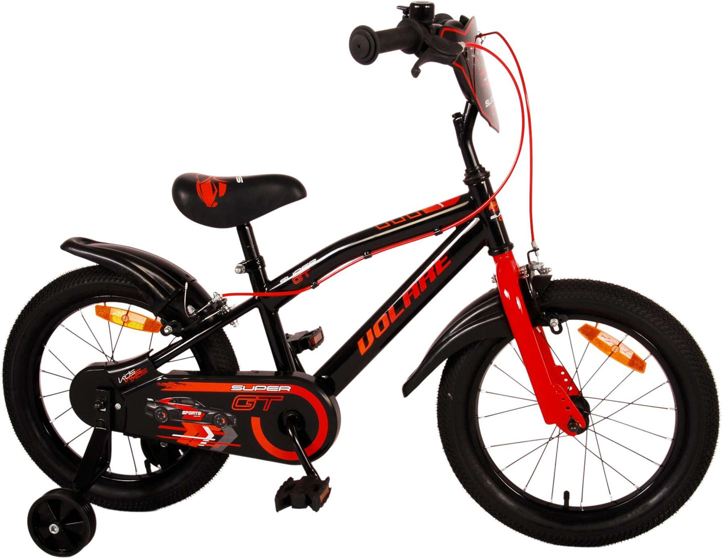 Volare Super GT Kinderfiets - Jongens - 16 inch - Rood - Twee handremmen