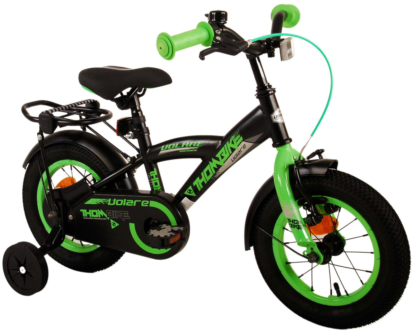 Volare Thombike Kinderfiets - Jongens - 12 inch - Zwart Groen