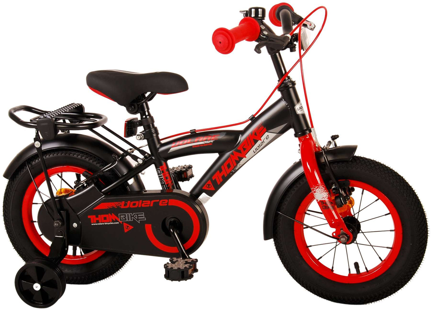 Volare Thombike Kinderfiets - Jongens - 12 inch - Zwart Rood - Twee Handremmen