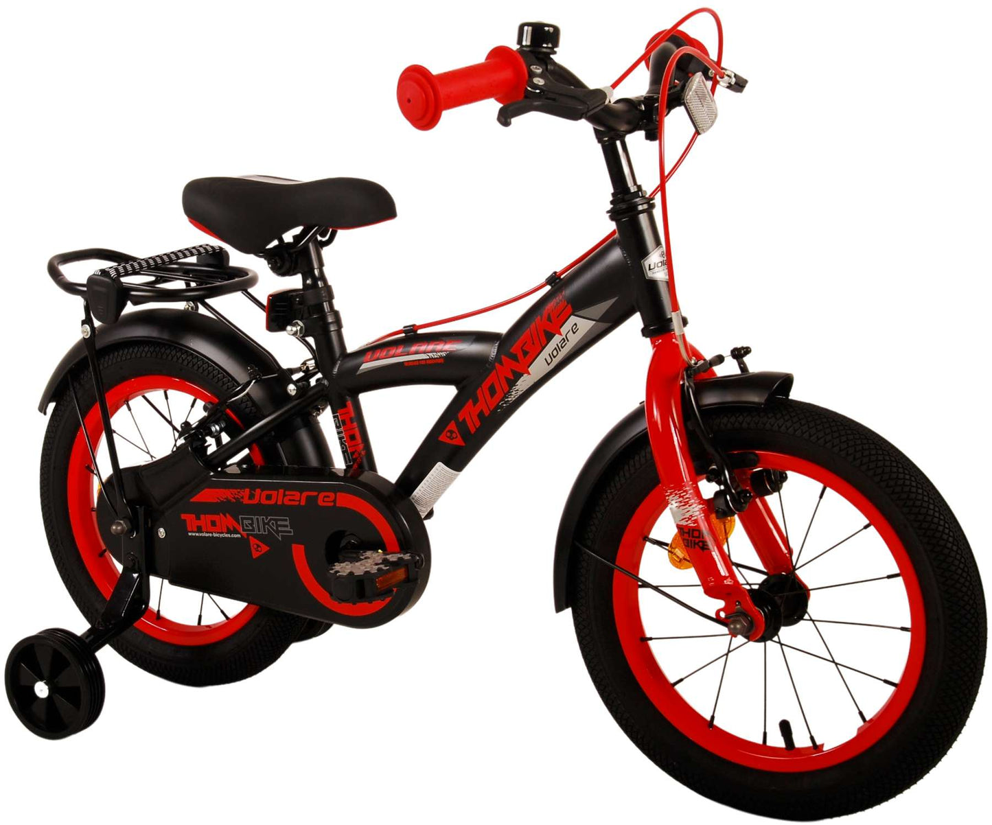 Volare Thombike Kinderfiets - Jongens - 14 inch - Zwart Rood - Twee Handremmen