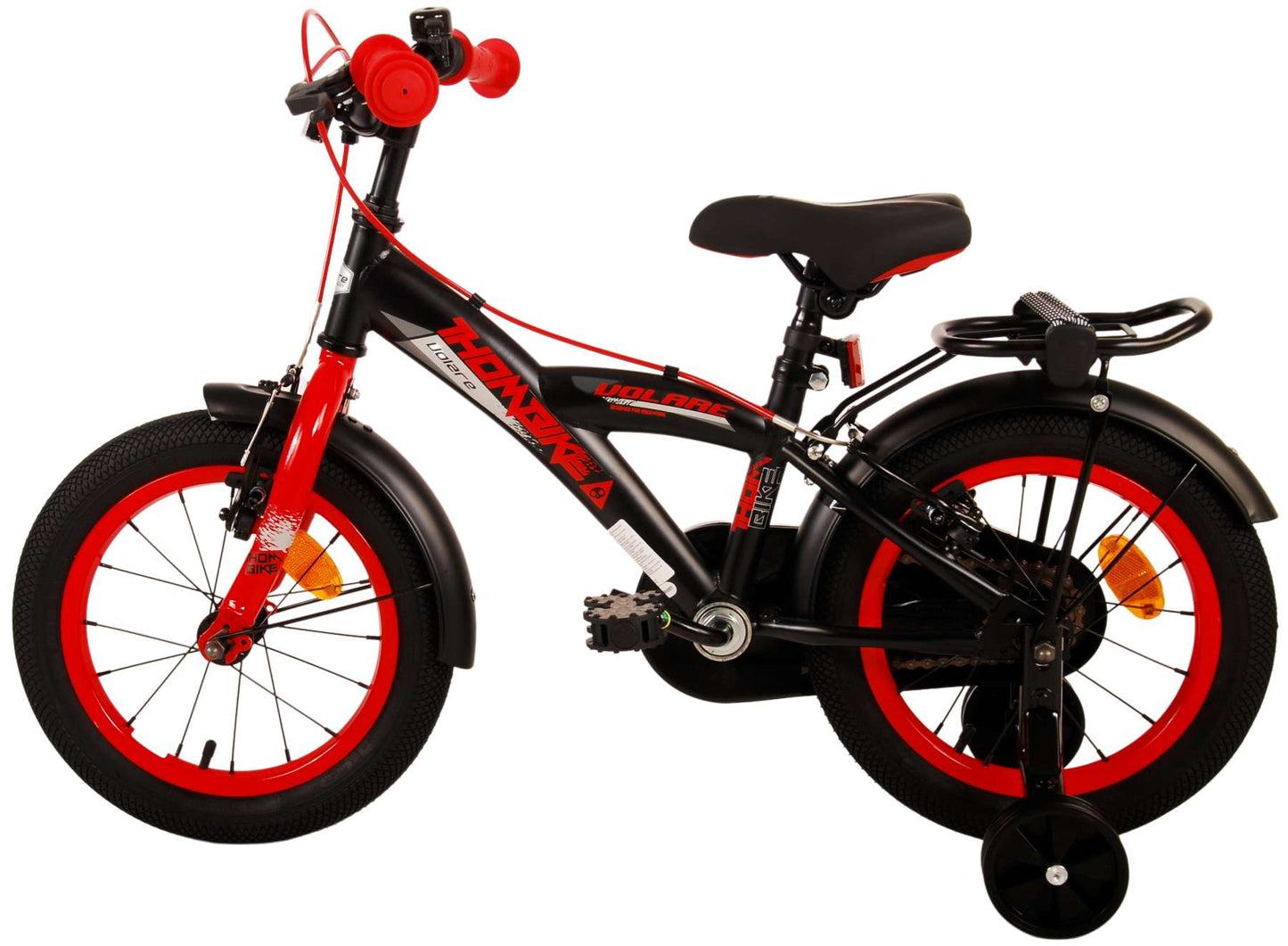 Volare Thombike Kinderfiets - Jongens - 14 inch - Zwart Rood - Twee Handremmen