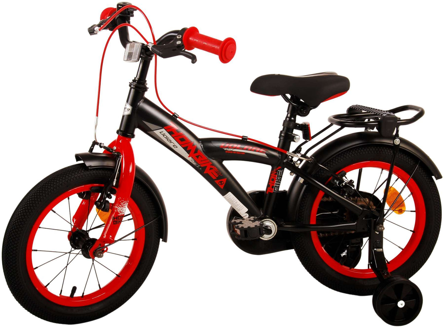 Volare Thombike Kinderfiets - Jongens - 14 inch - Zwart Rood - Twee Handremmen