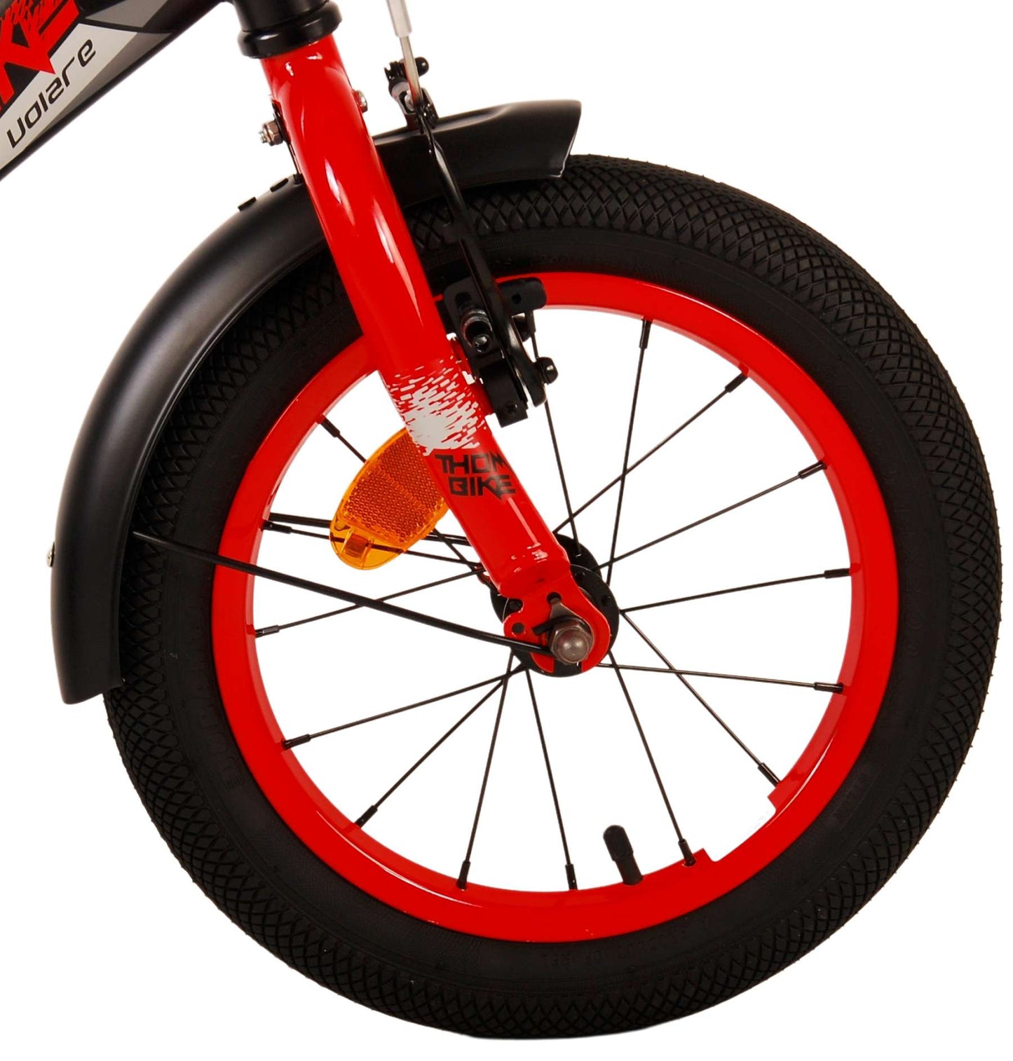 Volare Thombike Kinderfiets - Jongens - 14 inch - Zwart Rood - Twee Handremmen