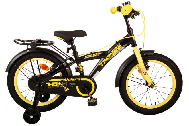 Volare Thombike Kinderfiets - Jongens - 16 inch - Zwart Geel - Twee Handremmen