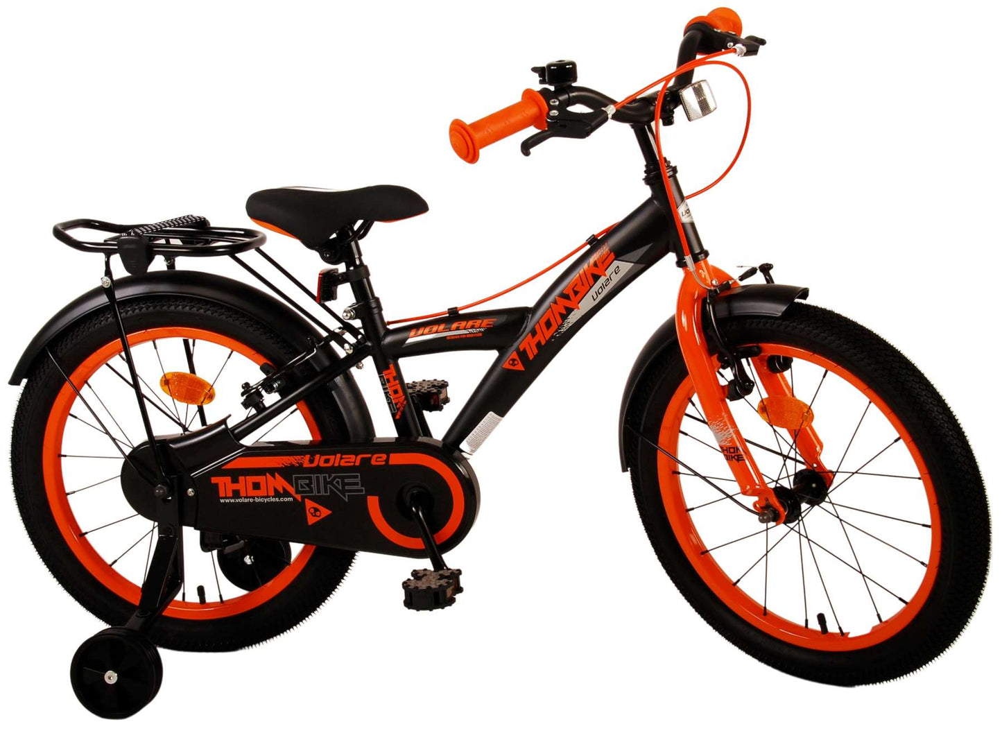 Volare Thombike Kinderfiets - Jongens - 18 inch - Zwart Oranje - Twee handremmen