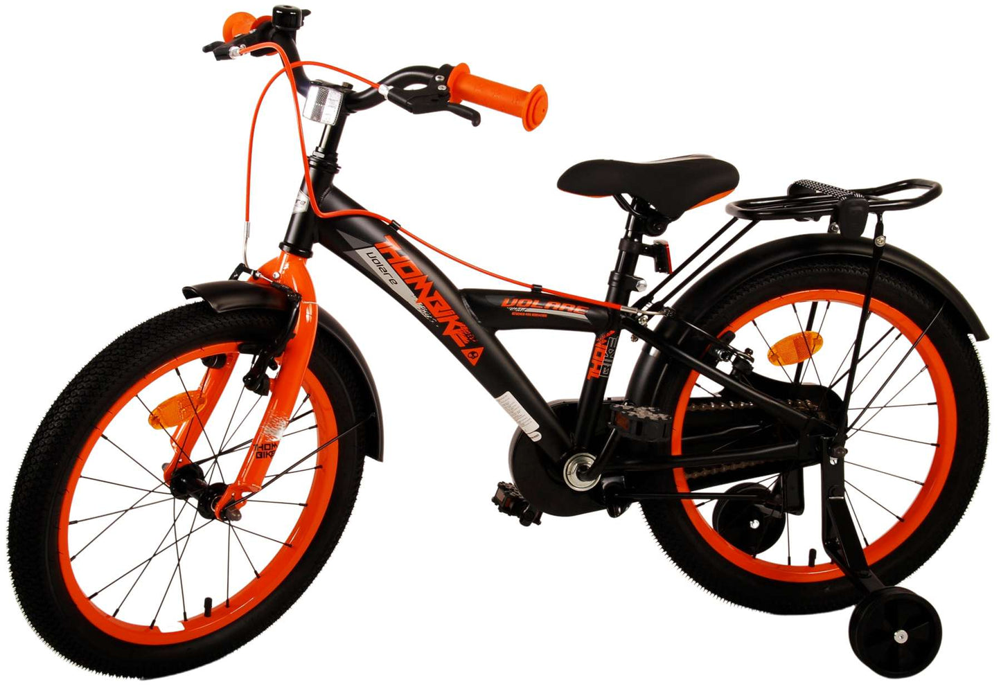 Volare Thombike Kinderfiets - Jongens - 18 inch - Zwart Oranje - Twee handremmen