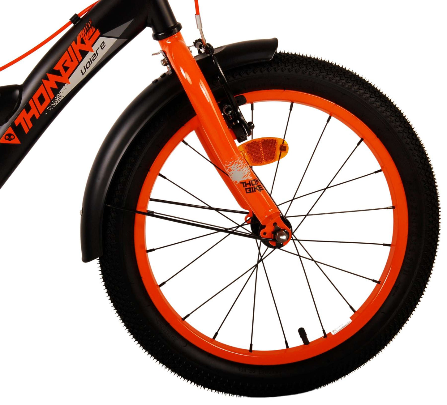 Volare Thombike Kinderfiets - Jongens - 18 inch - Zwart Oranje - Twee handremmen