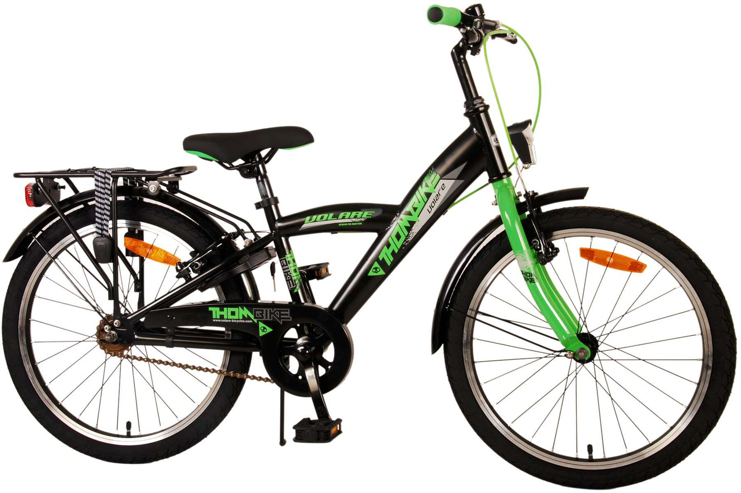 Volare Thombike Kinderfiets - Jongens - 20 inch - Zwart Groen - Twee Handremmen