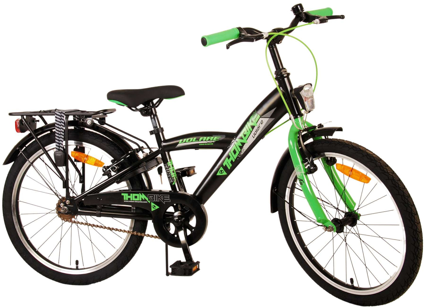 Volare Thombike Kinderfiets - Jongens - 20 inch - Zwart Groen - Twee Handremmen