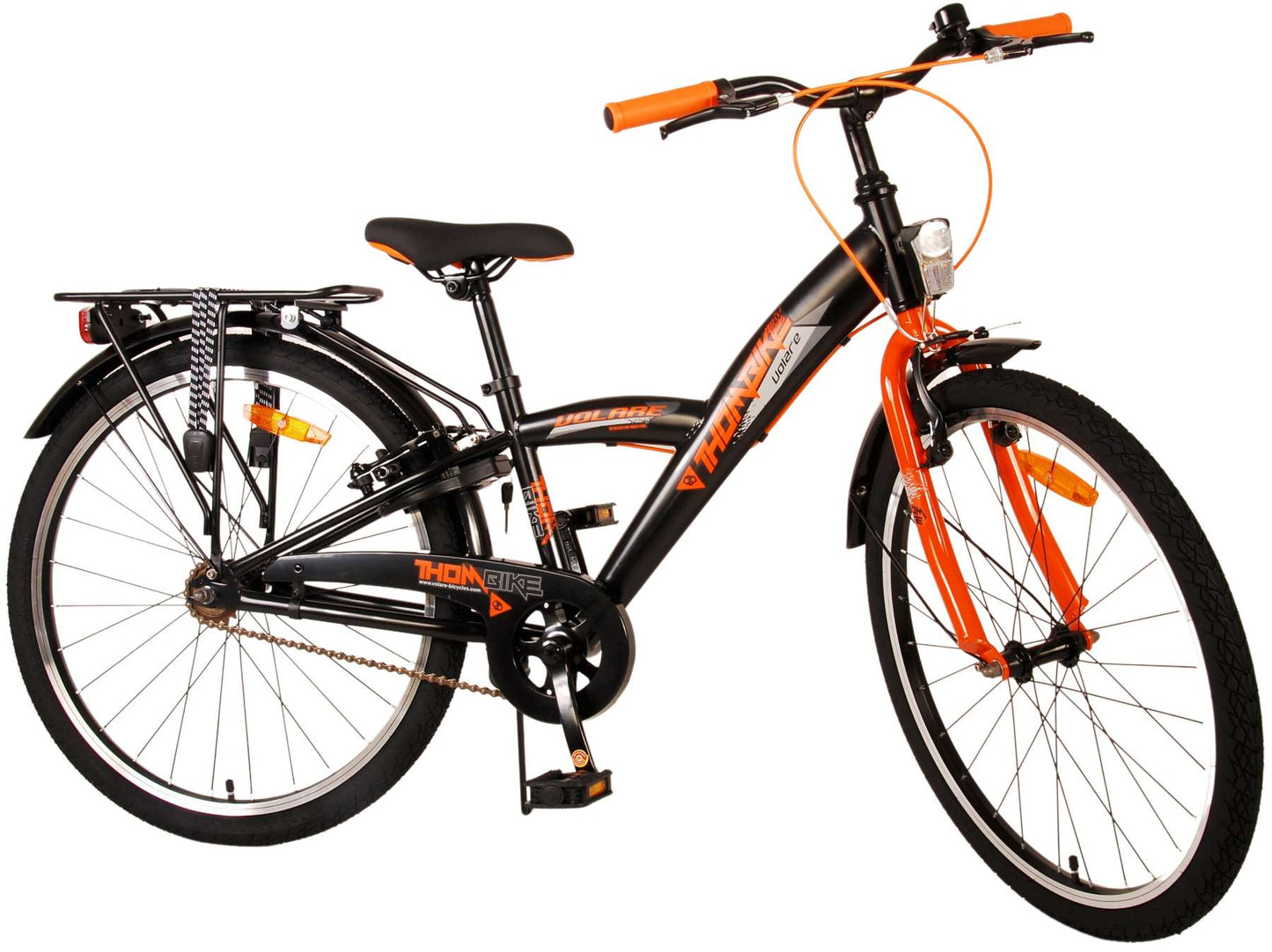 Volare Thombike Kinderfiets - Jongens - 24 inch - Zwart Oranje - Twee handremmen