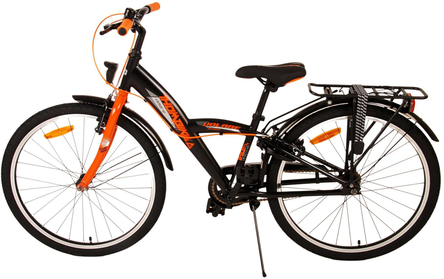 Volare Thombike Kinderfiets - Jongens - 24 inch - Zwart Oranje - Twee handremmen