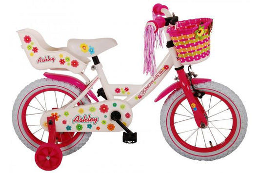 Volare Ashley Kinderfiets - Meisjes - 14 inch - Wit - 95% afgemonteerd