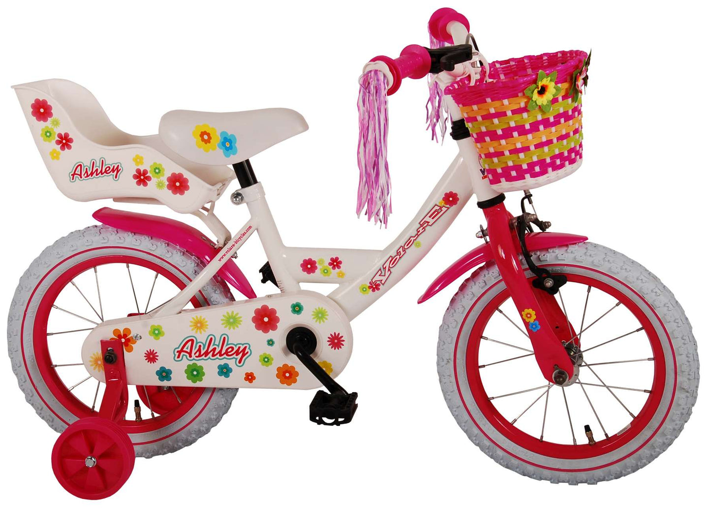 Volare Ashley Kinderfiets - Meisjes - 14 inch - Wit - 95% afgemonteerd