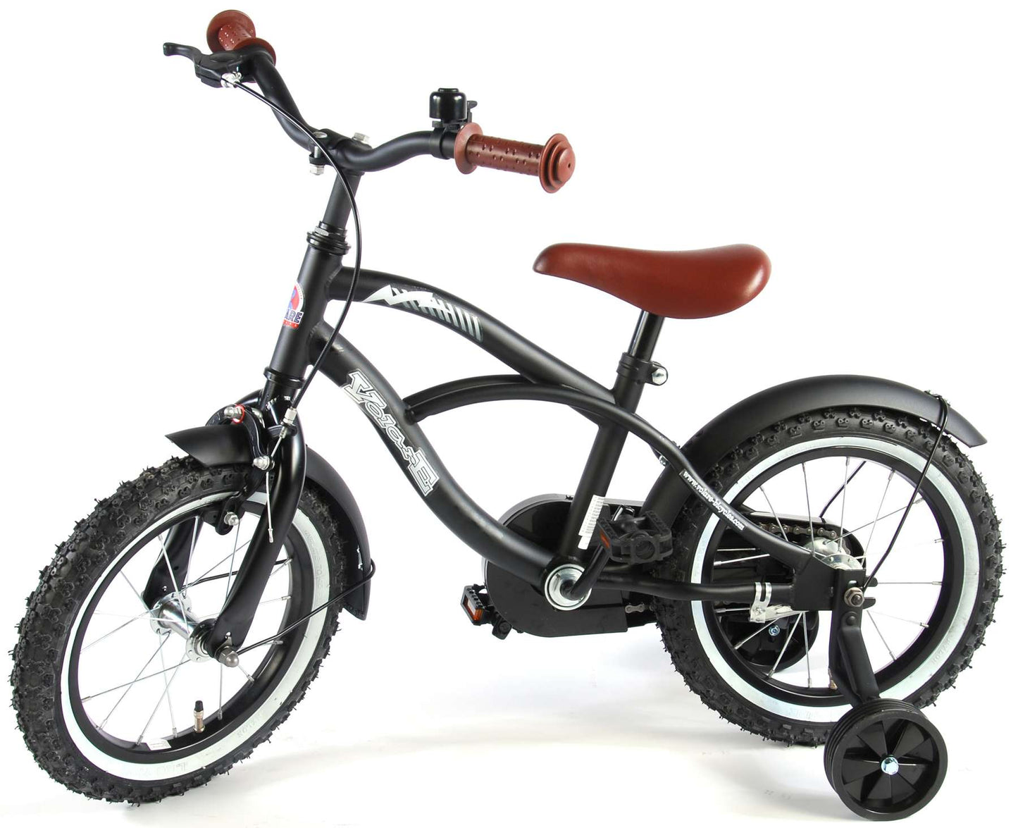 Volare Black Cruiser Kinderfiets - Jongens - 14 inch - Zwart - 95% afgemonteerd