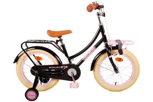 Volare Excellent Kinderfiets - Meisjes - 16 inch - Zwart - 95% afgemonteerd