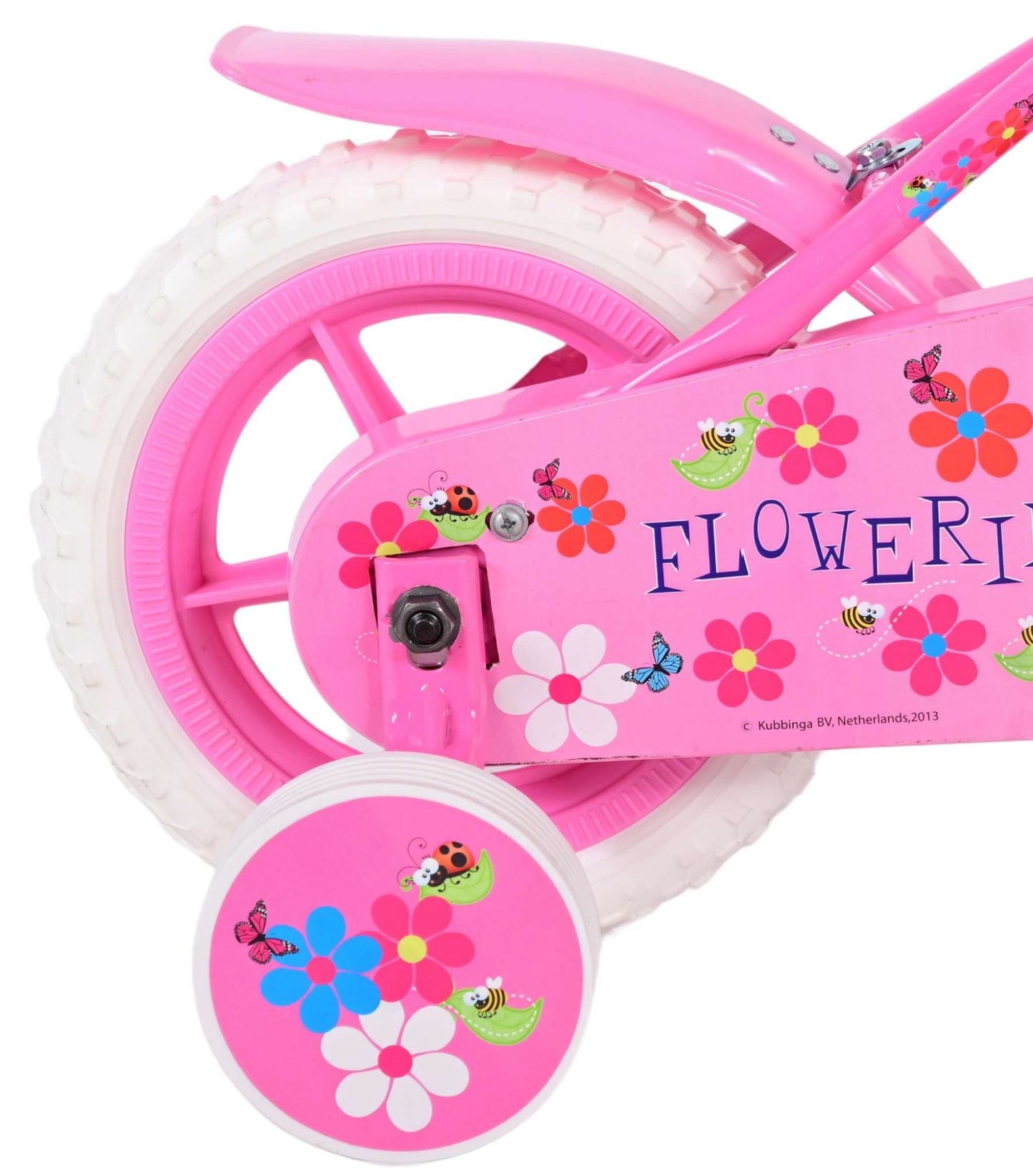 Volare Flowerie Kinderfiets - Meisjes - 10 inch - Roze/Wit - Doortrapper