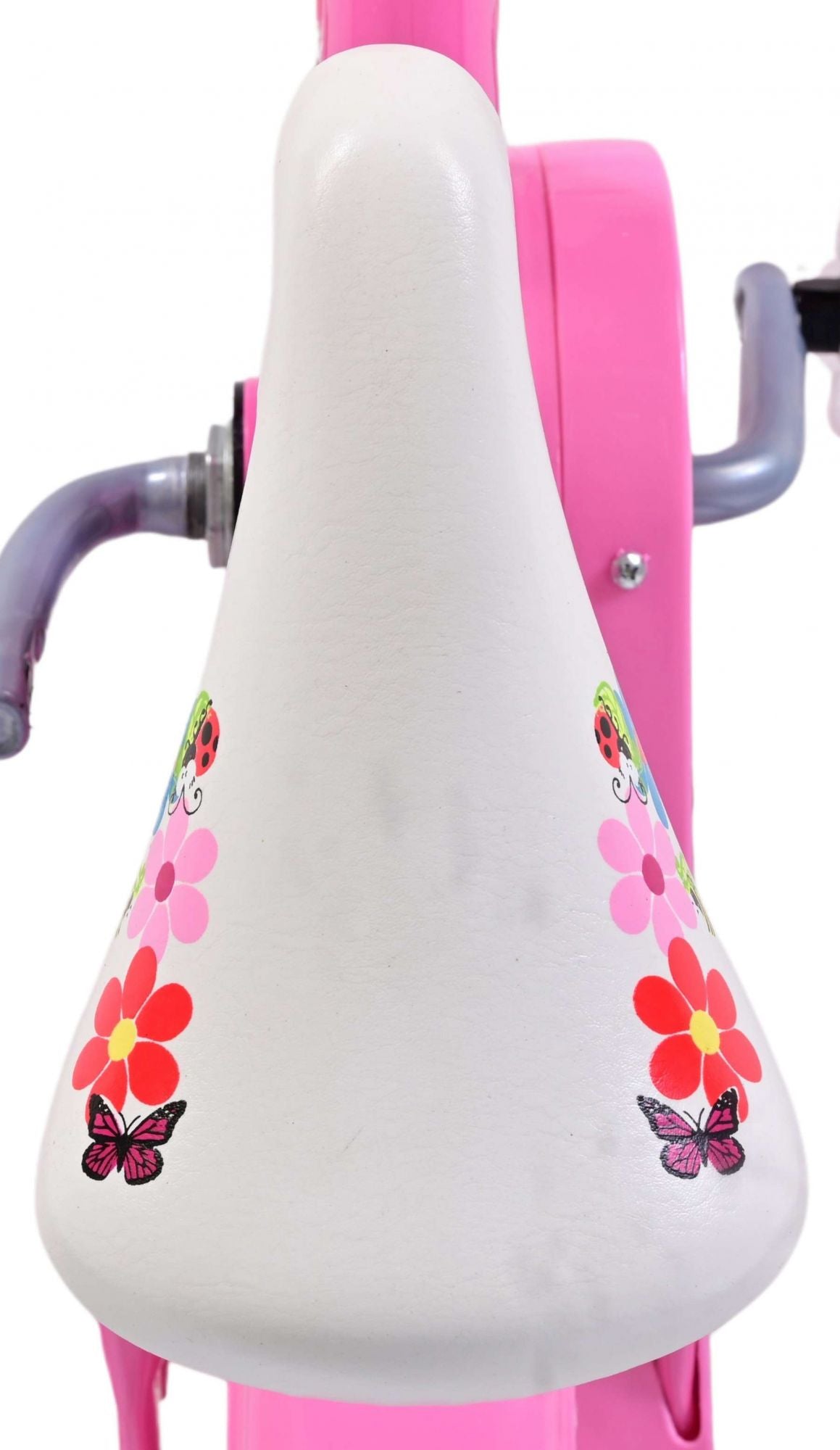 Volare Flowerie Kinderfiets - Meisjes - 10 inch - Roze/Wit - Doortrapper