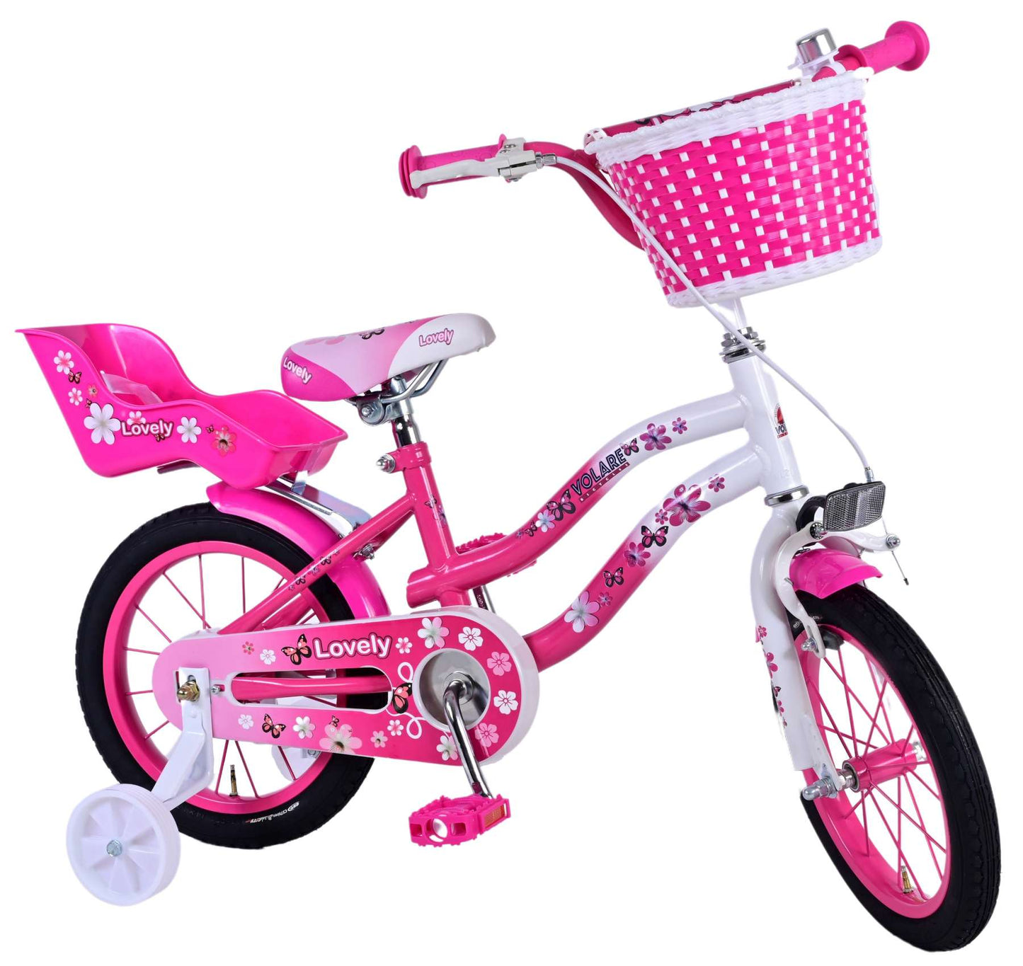 Volare Lovely Kinderfiets - Meisjes - 14 inch - Roze Wit