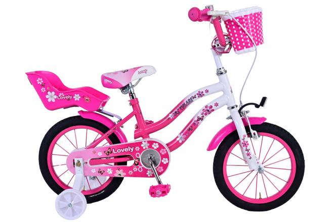 Volare Lovely Kinderfiets - Meisjes - 14 inch - Roze Wit